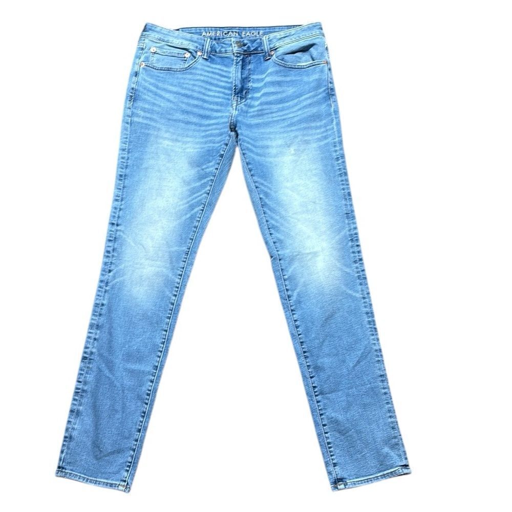 American eagle men’s‎ airflex skinny jeans 34x34 nwt fade whiskered